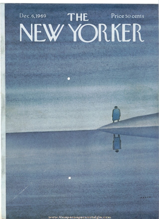 New Yorker Magazine COVER ONLY - December 6, 1969 - Jean-Michel Folon