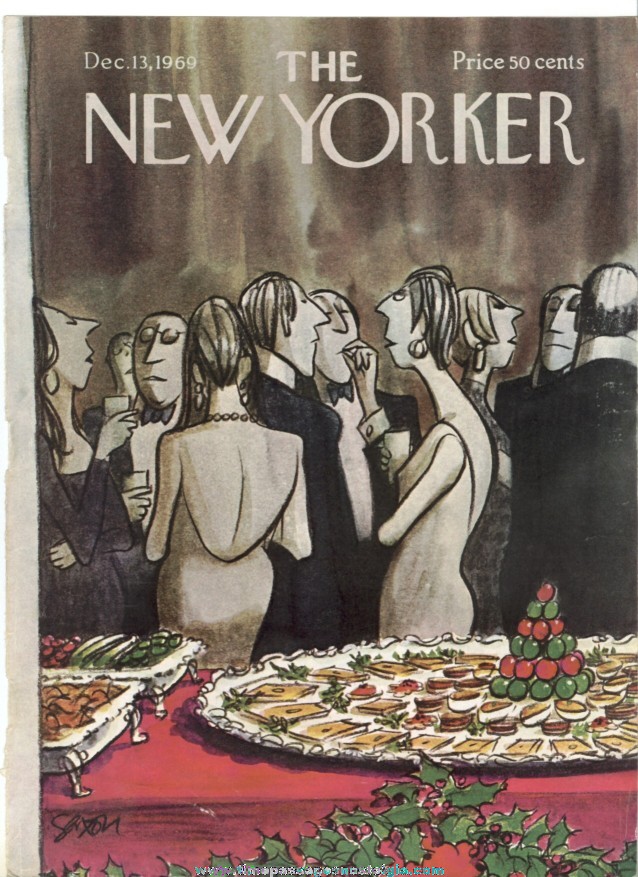 New Yorker Magazine COVER ONLY - December 13, 1969 - Charles Saxon
