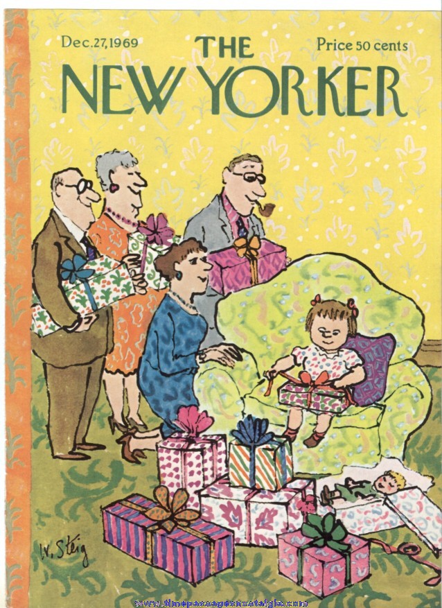New Yorker Magazine COVER ONLY - December 27, 1969 - William Steig