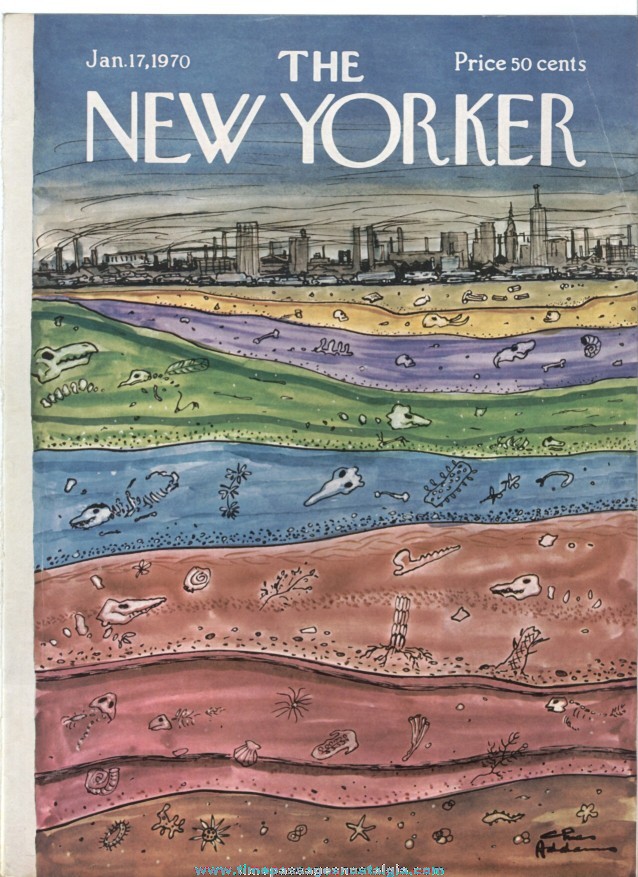 New Yorker Magazine COVER ONLY - January 17, 1970 - Charles (Chas) Addams