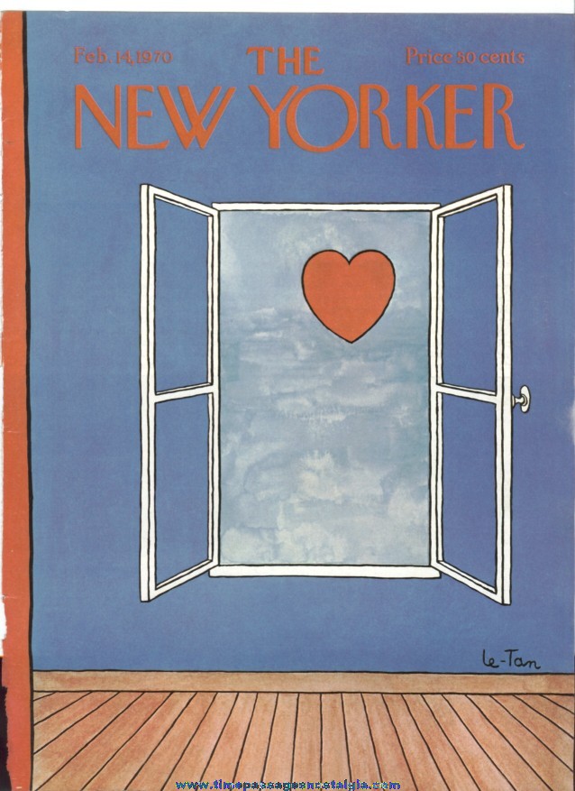 New Yorker Magazine COVER ONLY - February 14, 1970 - Pierre Le-Tan