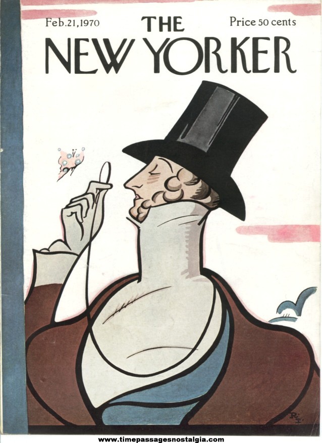 New Yorker Magazine COVER ONLY - February 21, 1970 - Rea Irvin
