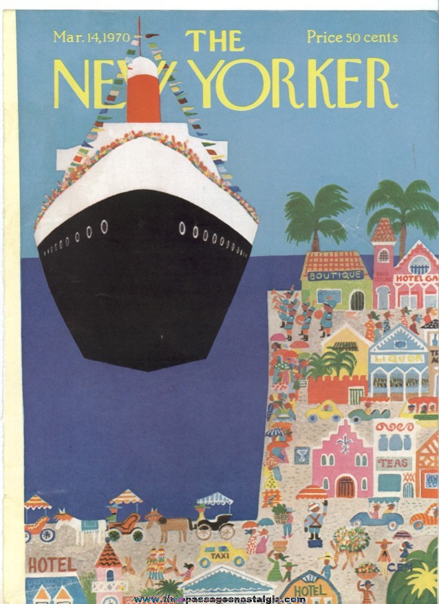 New Yorker Magazine COVER ONLY - March 14, 1970 - Charles E. Martin