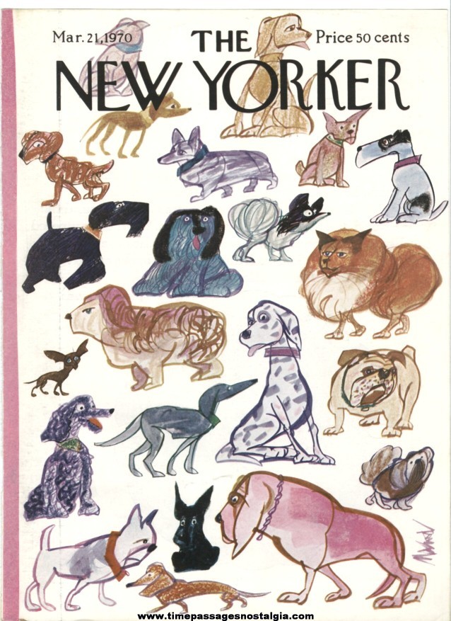 New Yorker Magazine COVER ONLY - March 21, 1970 - unknown artist