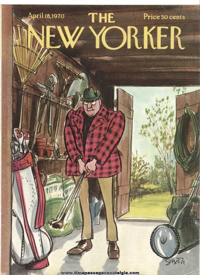 New Yorker Magazine COVER ONLY - April 18, 1970 - Charles Saxon