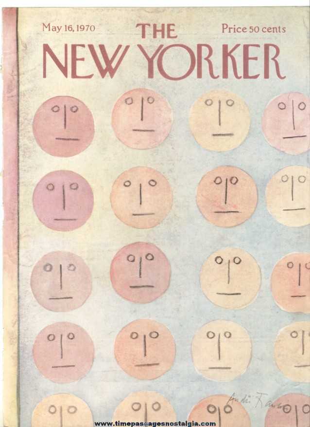 New Yorker Magazine COVER ONLY - May 16, 1970 - Andre Francois