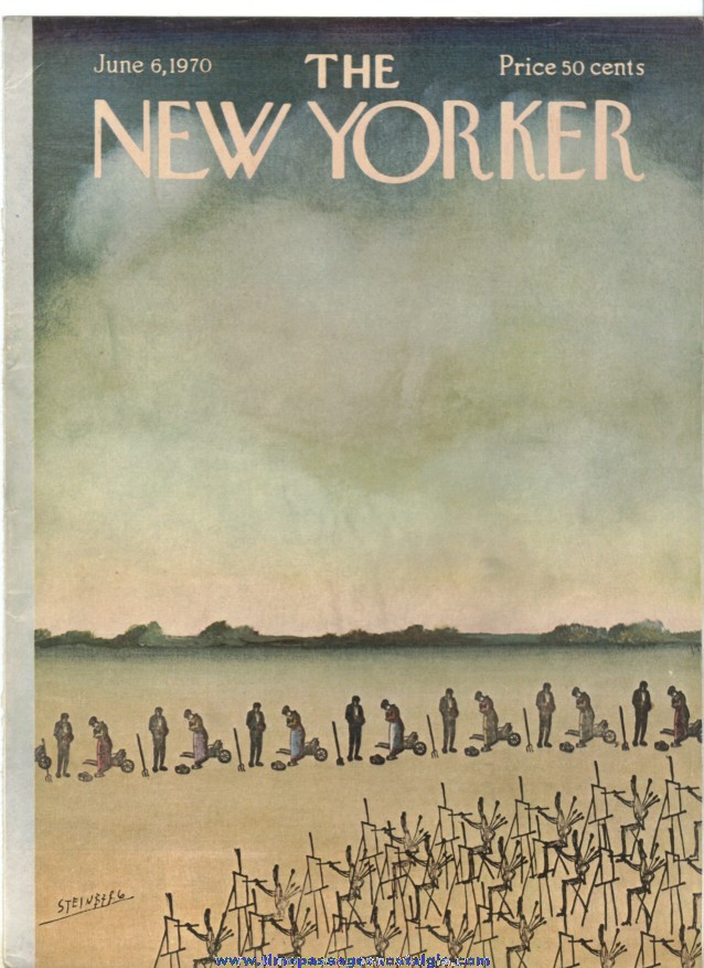 New Yorker Magazine COVER ONLY - June 6, 1970 - Saul Steinberg