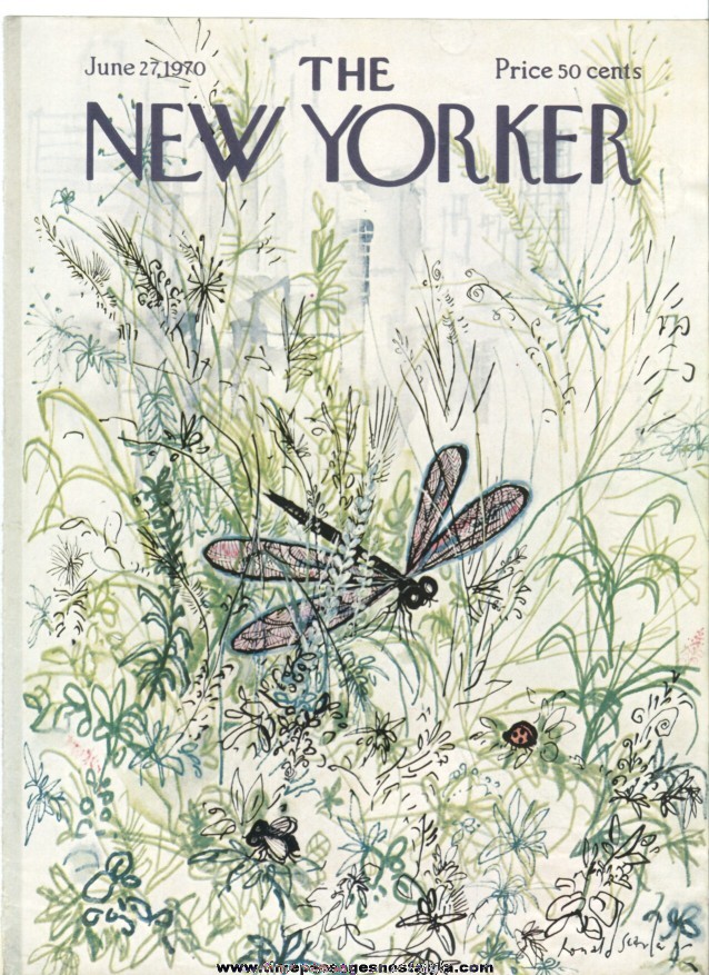 New Yorker Magazine COVER ONLY - June 27, 1970 - Ronald Searle