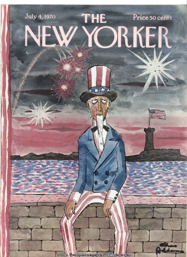 New Yorker Magazine COVER ONLY - July 4, 1970 - Charles (Chas) Addams
