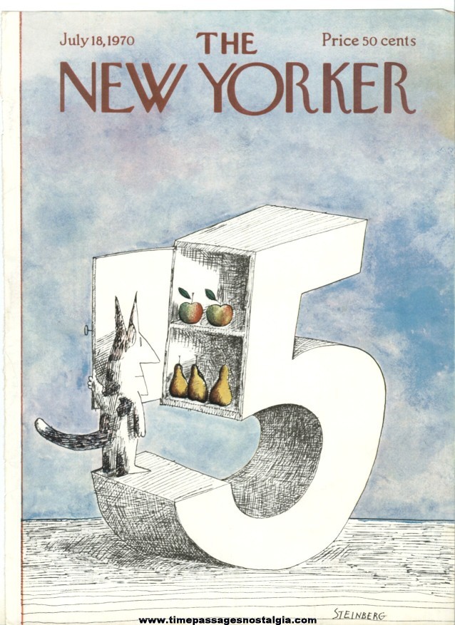 New Yorker Magazine COVER ONLY - July 18, 1970 - Saul Steinberg