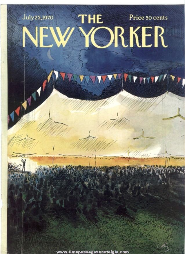 New Yorker Magazine COVER ONLY - July 25, 1970 - Arthur Getz