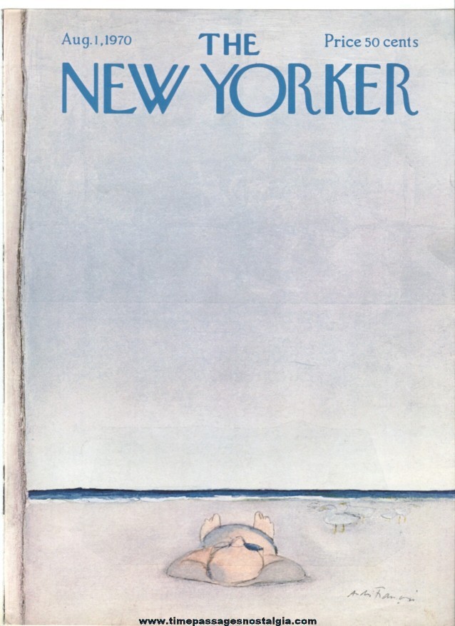New Yorker Magazine COVER ONLY - August 1, 1970 - Andre Francois