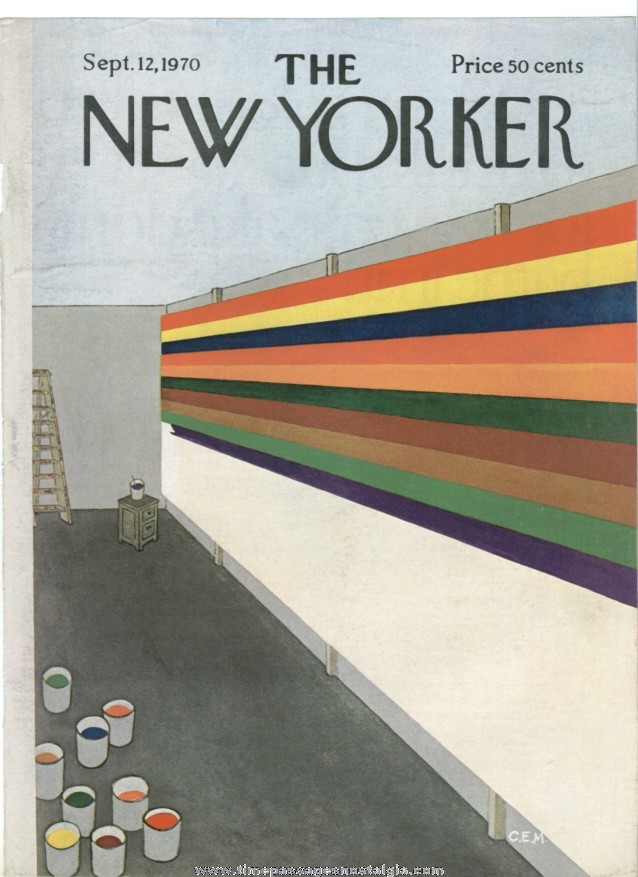 New Yorker Magazine COVER ONLY - September 12, 1970 - Charles E. Martin