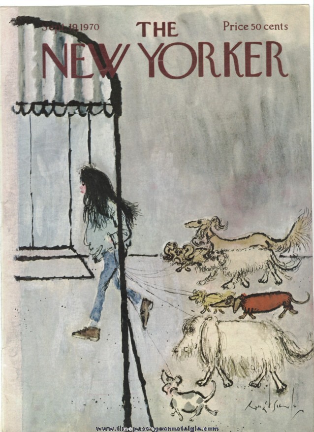 New Yorker Magazine COVER ONLY - September 19, 1970 - Ronald Searle