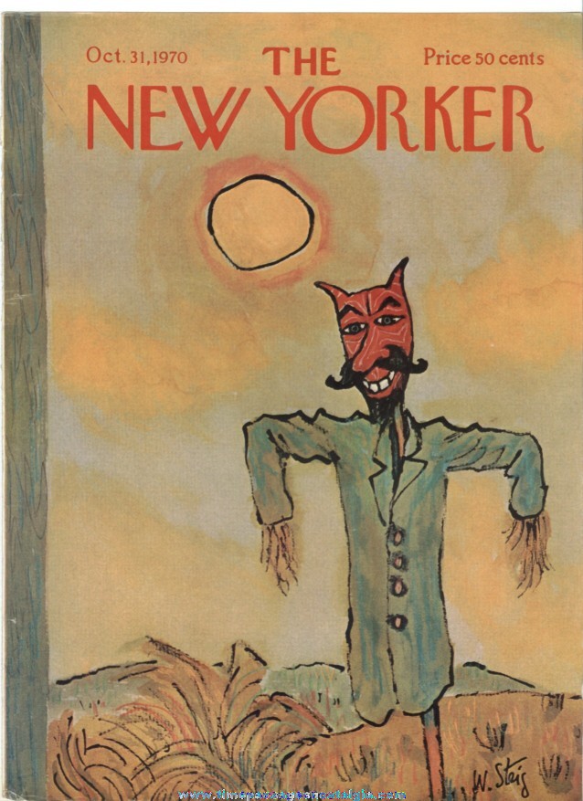 New Yorker Magazine COVER ONLY - October 31, 1970 - William Steig