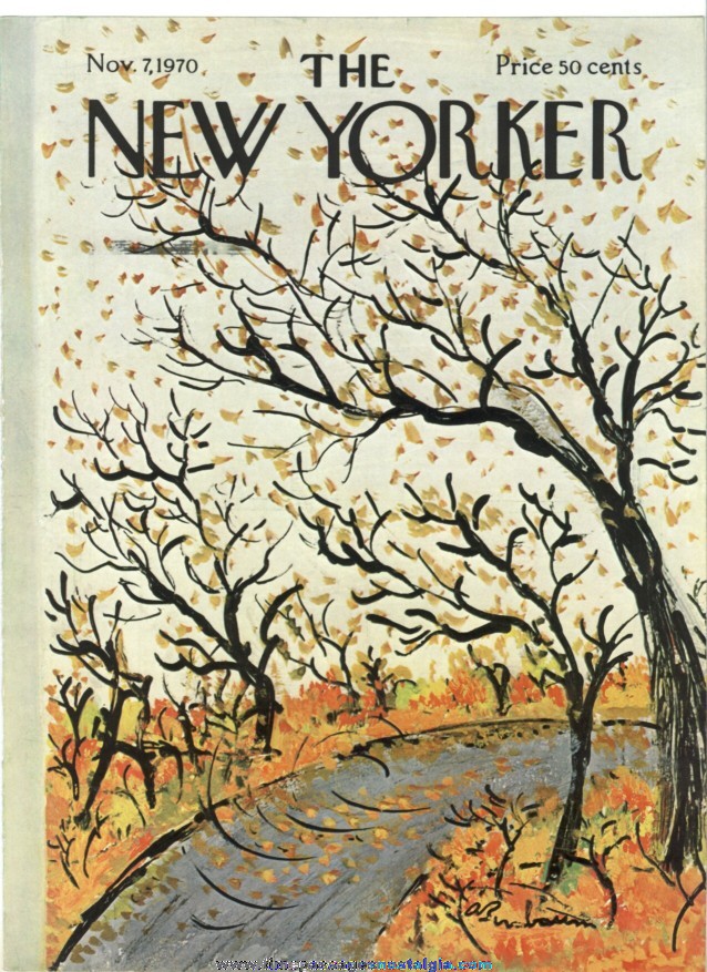 New Yorker Magazine COVER ONLY - November 7, 1970 - Abe Birnbaum