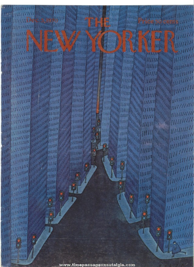 New Yorker Magazine COVER ONLY - December 5, 1970 - Jean-Michel Folon