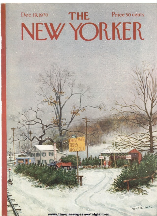 New Yorker Magazine COVER ONLY - December 19, 1970 - Albert Hubbell