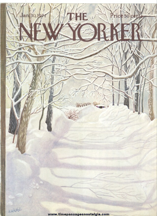 New Yorker Magazine COVER ONLY - January 30, 1971 - Ilonka Karasz