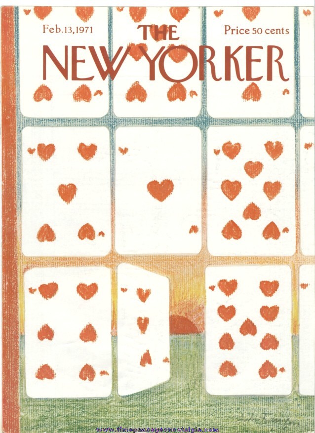 New Yorker Magazine COVER ONLY - February 13, 1971 - unknown artist