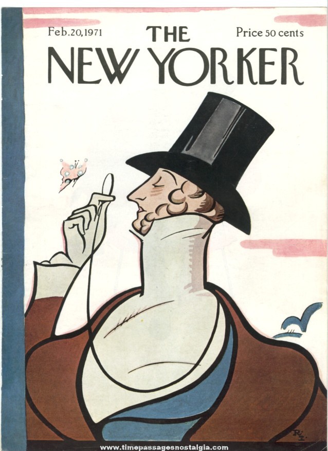 New Yorker Magazine COVER ONLY - February 20, 1971 - Rea Irvin