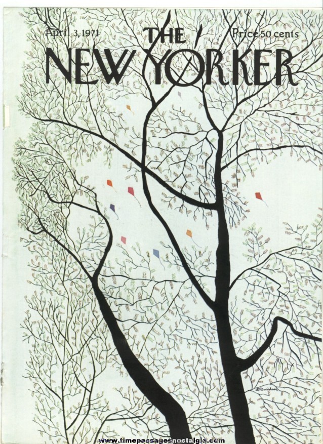 New Yorker Magazine COVER ONLY - April 3, 1971 - Raymond Davidson