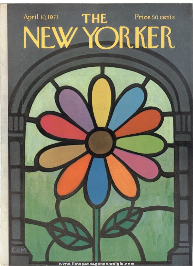 New Yorker Magazine COVER ONLY - April 10, 1971 - Charles E. Martin