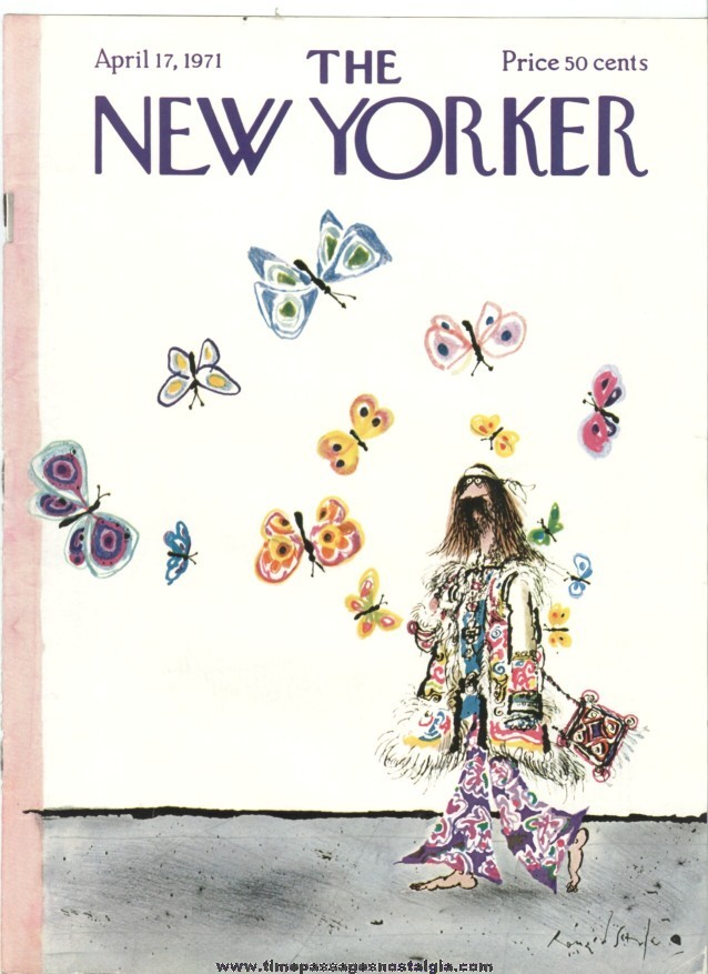 New Yorker Magazine COVER ONLY - April 17, 1971 - Ronald Searle