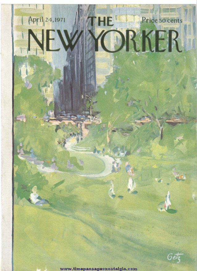 New Yorker Magazine COVER ONLY - April 24, 1971 - Arthur Getz