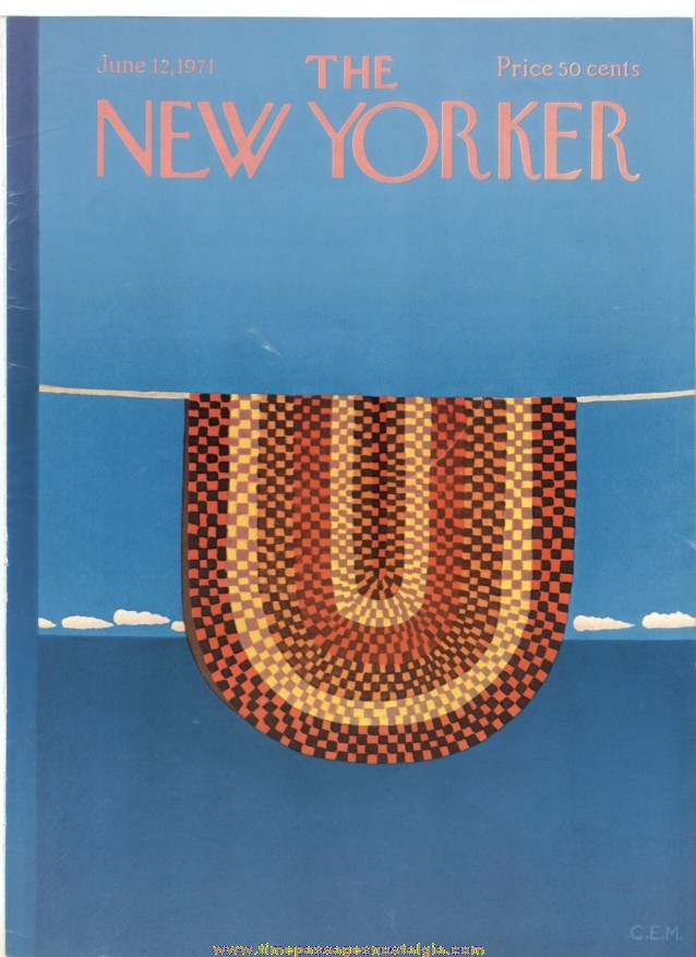 New Yorker Magazine COVER ONLY - June 12, 1971 - Charles E. Martin