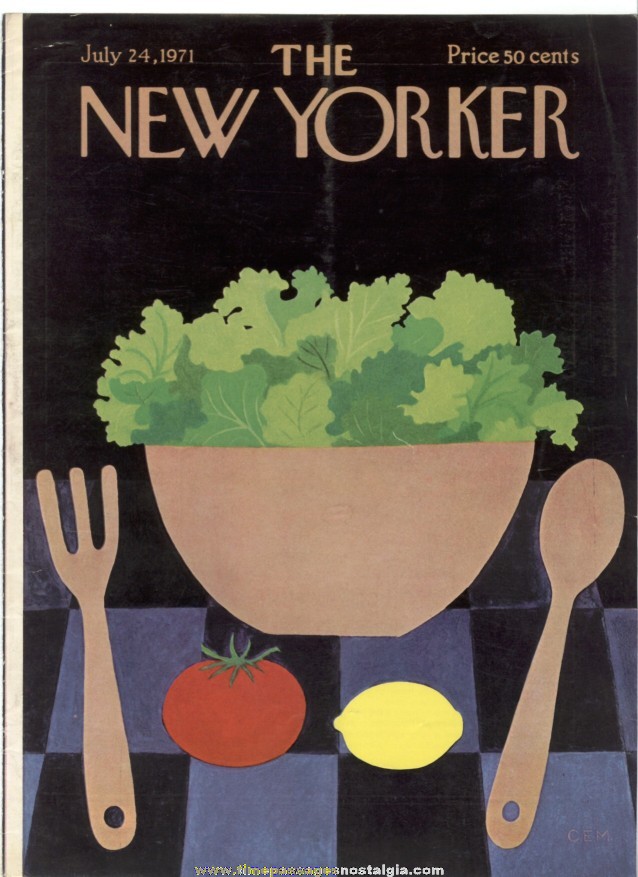 New Yorker Magazine COVER ONLY - July 24, 1971 - Charles E. Martin