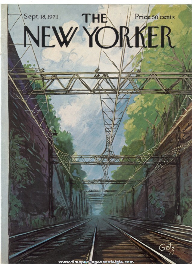 New Yorker Magazine COVER ONLY - September 18, 1971 - Arthur Getz