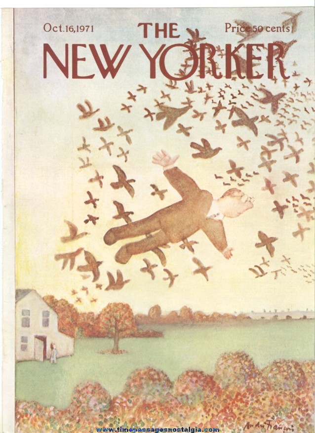 New Yorker Magazine COVER ONLY - October 16, 1971 - Andre Francois