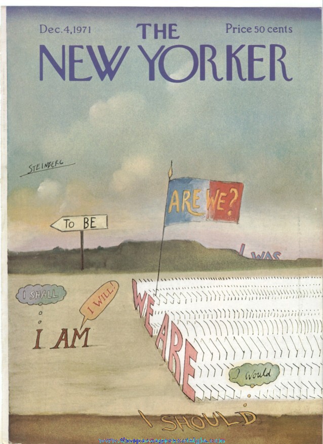 New Yorker Magazine COVER ONLY - December 4, 1971 - Saul Steinberg