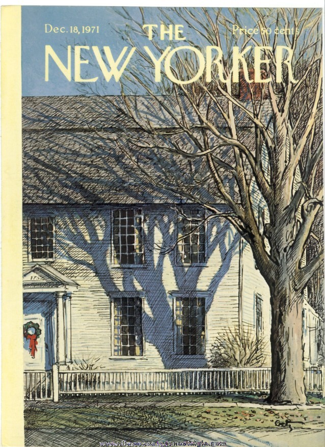 New Yorker Magazine COVER ONLY - December 18, 1971 - Arthur Getz
