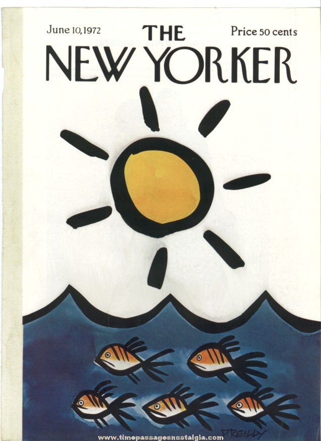 New Yorker Magazine COVER ONLY - June 10, 1972 - Donald Reilly