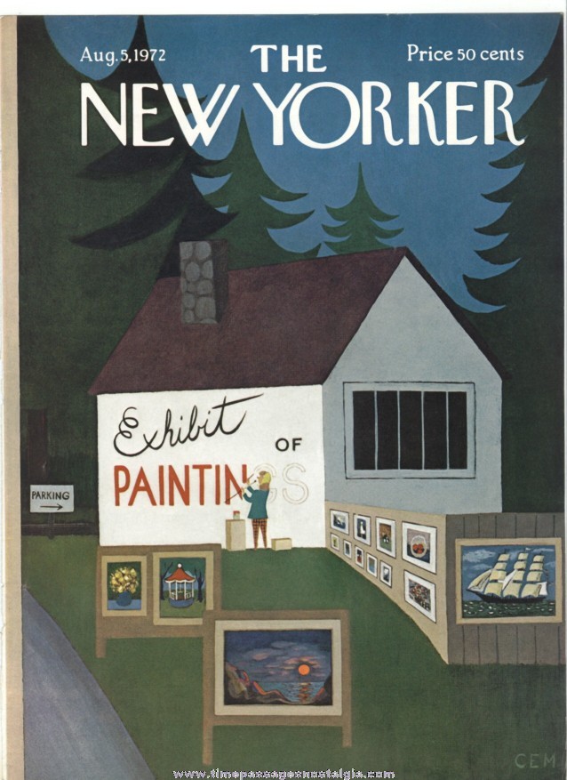 New Yorker Magazine COVER ONLY - August 5, 1972 - Charles E. Martin