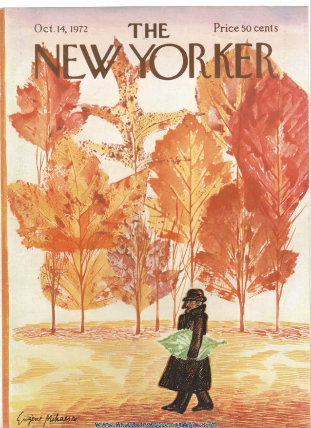 New Yorker Magazine COVER ONLY - October 14, 1972 - Eugene Mihaesco