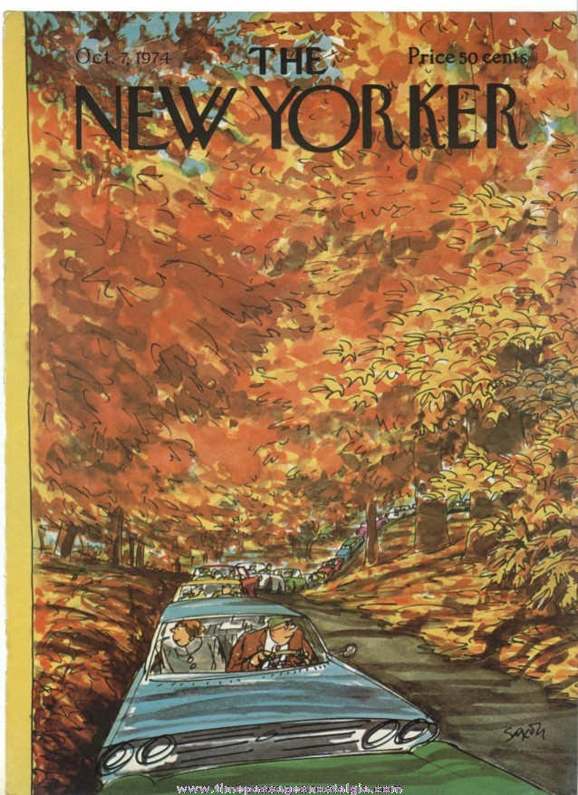 New Yorker Magazine COVER ONLY - October 7, 1974 - Charles Saxon