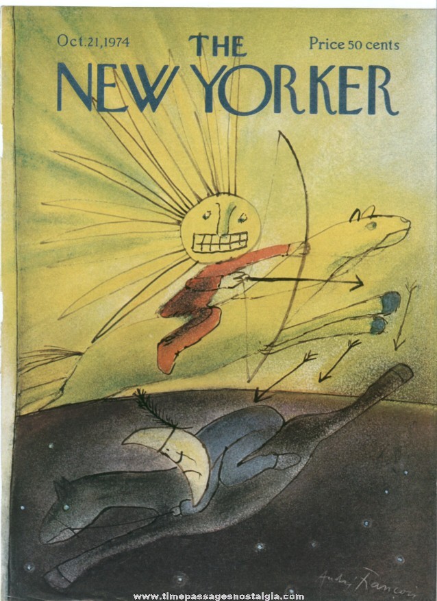 New Yorker Magazine COVER ONLY - October 21, 1974 - Andre Francois
