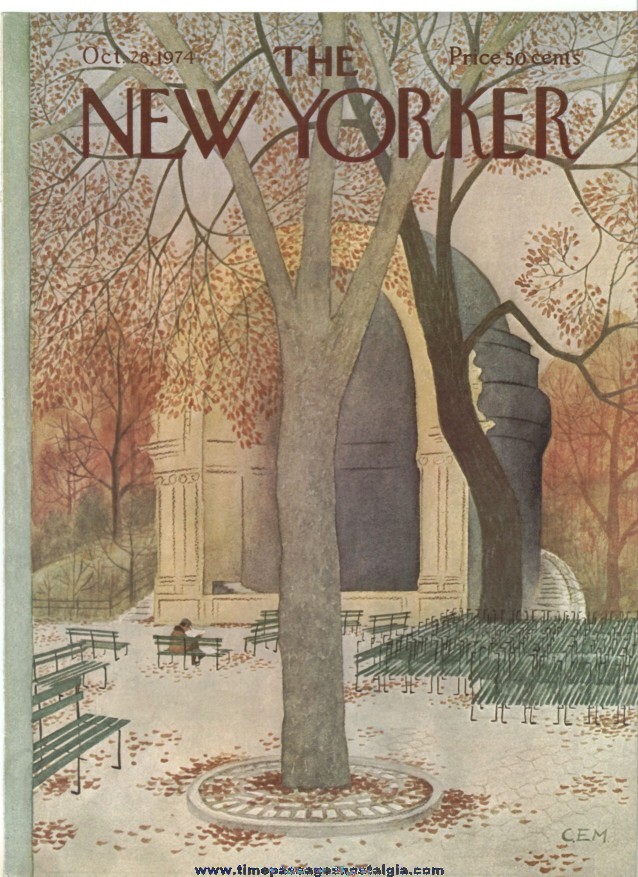 New Yorker Magazine COVER ONLY - October 28, 1974 - Charles E. Martin