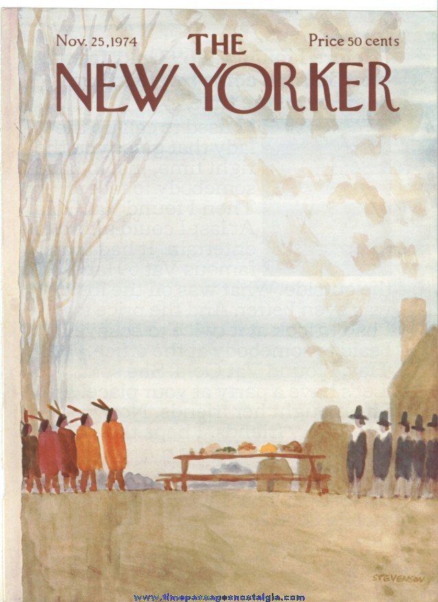 New Yorker Magazine COVER ONLY - November 25, 1974 - James Stevenson