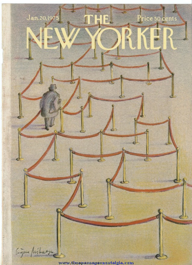 New Yorker Magazine COVER ONLY - January 20, 1975 - Eugene Mihaesco