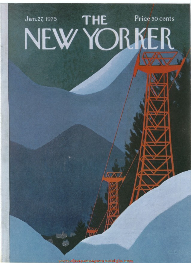 New Yorker Magazine COVER ONLY - January 27, 1975 - Charles E. Martin