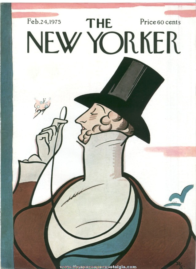 New Yorker Magazine COVER ONLY - February 24, 1975 - Rea Irvin