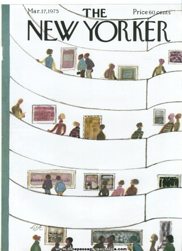New Yorker Magazine COVER ONLY - March 17, 1975 - Laura Jean Allen
