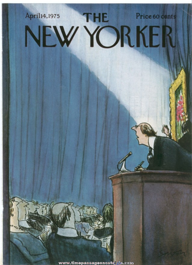 New Yorker Magazine COVER ONLY - April 14, 1975 - Charles Saxon