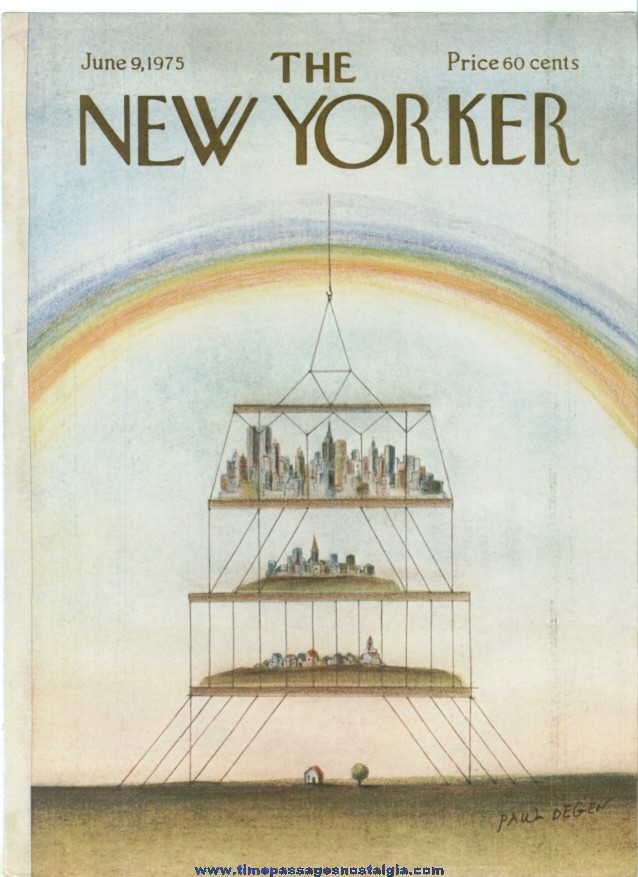 New Yorker Magazine COVER ONLY - June 9, 1975 - Paul Degen