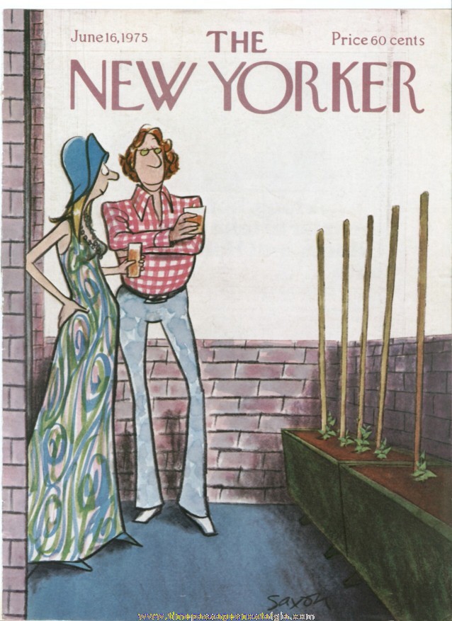 New Yorker Magazine COVER ONLY - June 16, 1975 - Charles Saxon