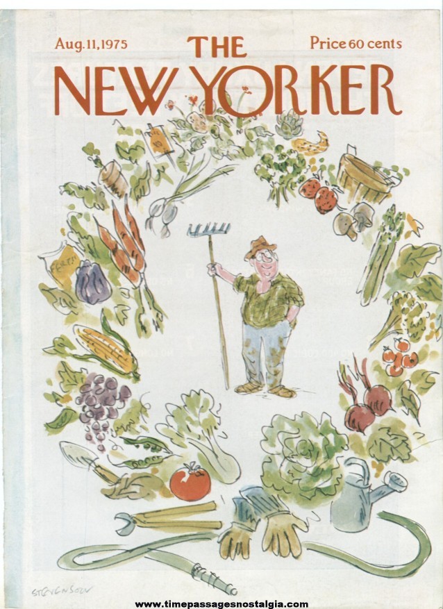 New Yorker Magazine COVER ONLY - August 11, 1975 - James Stevenson